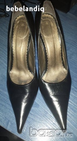 Страхотни италиански обувки, черни, 38 н-р