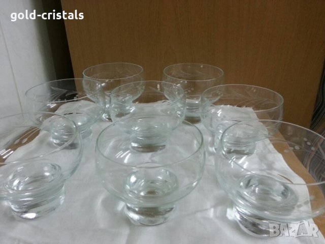  купички чаши калиево кристално гравирано стъкло, снимка 3 - Антикварни и старинни предмети - 22161277