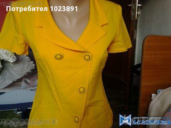Жълт летен костюм като нов, снимка 1 - Костюми - 10872606