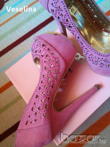 Обувки на висок ток- розови, снимка 3 - Дамски обувки на ток - 15000808