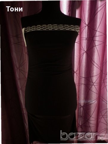 Ластична черна рокля с пайети , снимка 1 - Рокли - 19136234