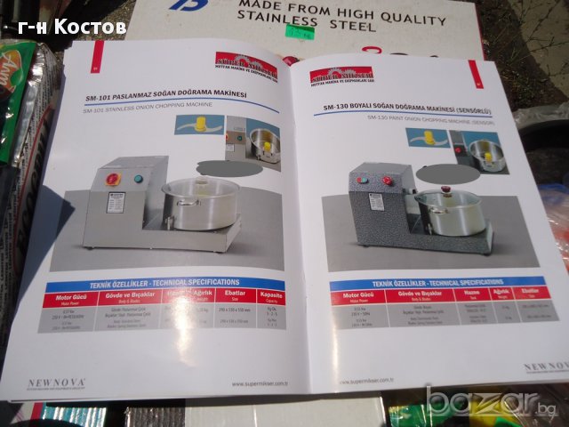 1.Машина за за рязане на лук професионална Миксер - Пасатор Нов 5 литр. за заведения  ресторанти , снимка 5 - Обзавеждане за заведение - 15121940