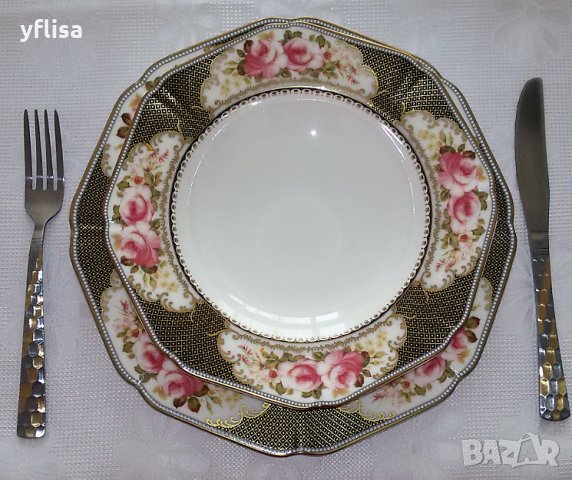 ЛУКСОЗЕН СЕРВИЗ ЗА ХРАНЕНЕ КОСТЕН ПОРЦЕЛАН  "БАРОК", снимка 4 - Сервизи - 8701532