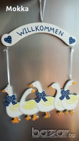 Табелка Willkommen с гъски