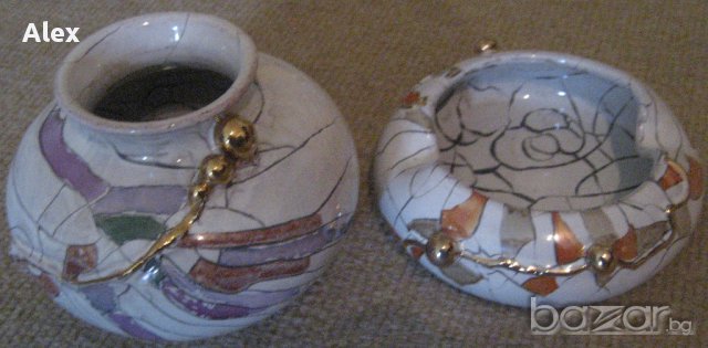 Комплект вазичка и пепелник, снимка 2 - Декорация за дома - 15739650
