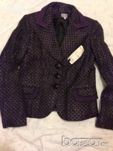 Вълнен Сиво - лилав дамски костюм