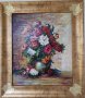 Маслена картина "Ваза с цветя" италиански художник , снимка 1