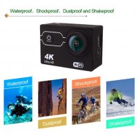 Спортна екшън камера AUSEK 16 MP, 4К, 170 градуса, Wi-Fi, HDMI, Включени аксесоари, снимка 5 - Камери - 24612335