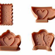 4 форми за чаено парти сет резец с бутало украса сладки торта бисквитки фондан и др, снимка 1 - Форми - 16907618