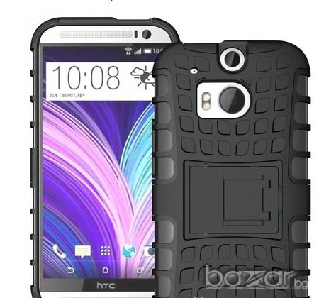 STAND CASE ГРЪБ БРОНЯ ЗА ЗА HTC ONE M8+ПОДАРЪК ПРОТЕКТОР, снимка 1