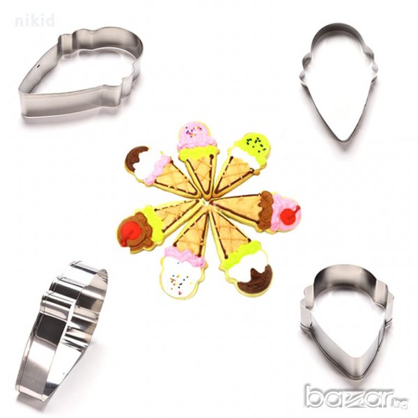 метална форма резец сладолед фунийка  украса торта фондан сладки др., снимка 1