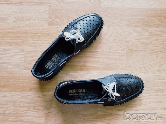 Спортни обувки от естествена кожа с перфорация, снимка 2 - Дамски ежедневни обувки - 21290615
