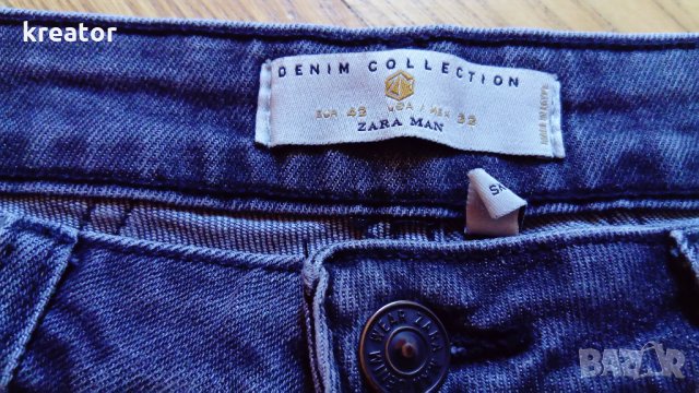 zara man jeans оригинал размер 32 мъжки дънки zara skinny fit вталени тъмно сиви, снимка 2 - Дънки - 22463076