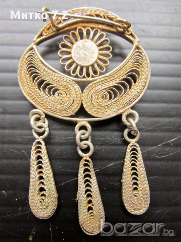 Стара посребрена брошка, снимка 4 - Други - 17527301