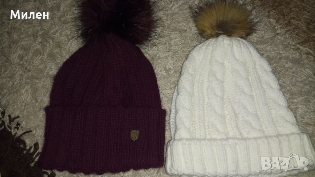 Комплект 2 зимни шапки с пух