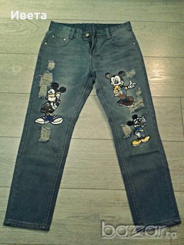 Дънки Мики Маус, снимка 2 - Дънки - 18688220