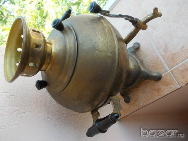 Стар месингов самовар , снимка 2 - Антикварни и старинни предмети - 15191973