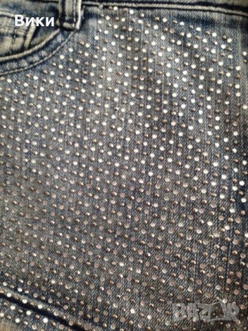 Къси дънки с камъни, снимка 4 - Дънки - 22526401