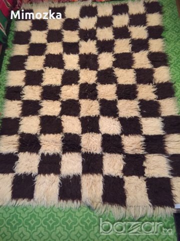 Халище на квадрати черно и бяло!, снимка 2 - Покривки за легло - 19842288