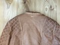 Дамско кожено яке BERSHKA оригинал, size M, с вата, екокожа, карамелено, златни ципове, като ново!!!, снимка 12