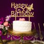 златист Happy Birthday с пеперуда твърд Акрил топер за торта украса декорация надпис Рожден ден