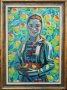 "Момичето с ябълките", Владимир Димитров - ’’Майстора’’, картина, снимка 1 - Картини - 25117417