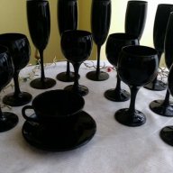 Черни стъклени чаши -всякакви модели, снимка 1 - Декорация за дома - 15761198