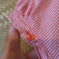 Дам.риза-"H&M"-/памук+ликра/-червено+бяло-райе. Закупена от Италия., снимка 5 - Ризи - 22993934