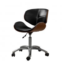 Козметичен/фризьорски стол - табуретка с облегалка Hera -черна,бяла,бежова,сребриста, снимка 3 - Фризьорски столове - 24223846