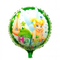tinkerbell зън зън феи фея кръгъл балон фолио фолиев хелий или въздух парти рожден ден, снимка 1 - Други - 15176029