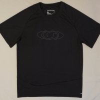 Salomon НОВА оригинална тениска S уникална черна спортна фланелка, снимка 1 - Спортни дрехи, екипи - 25515143