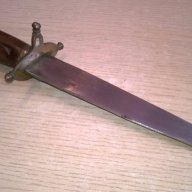Стар нож индия-30см-дърво/метал/месинг-внос швеицария, снимка 1 - Ножове - 17807533