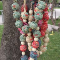 Красиво ръчно плетено арт колие, handmade, снимка 1 - Колиета, медальони, синджири - 10582961