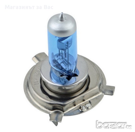 Халогенни бели автомобилни крушки H4 55W, снимка 1