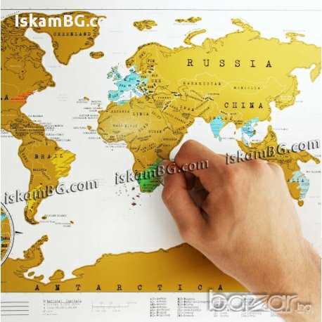 Скреч карта на света - код 1078, снимка 1