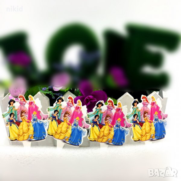 10 бр Снежанка Белл Ариел Жасмин Пепеляшка принцеси топери украса декорация за мъфини кексчета торта, снимка 1