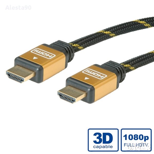 HDMI кабел ROLINE GOLD 11.04.5506, High Speed, Ethernet канал, HDMI M - HDMI M, 10.0 м, снимка 1