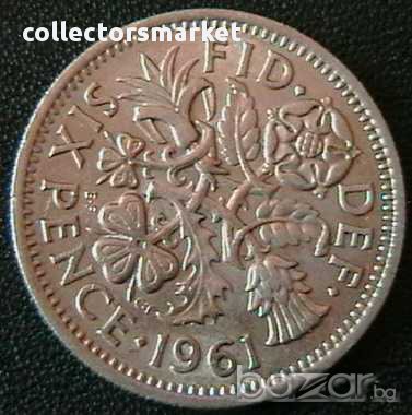 6 пенса 1961, Великобритания, снимка 1