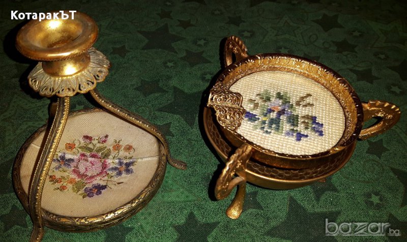 Месингов/бронзов старинен Уникален комплект - 3 части, снимка 1