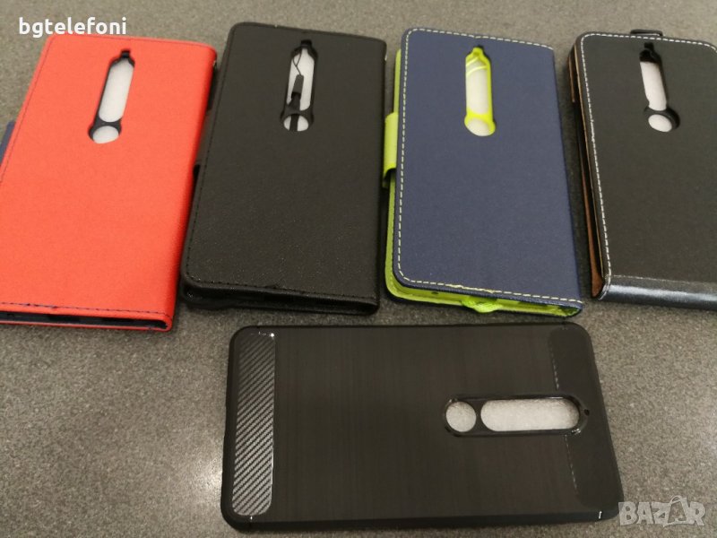 Nokia 6.1 2018 тефтер и силиконов гръб Carbon, снимка 1