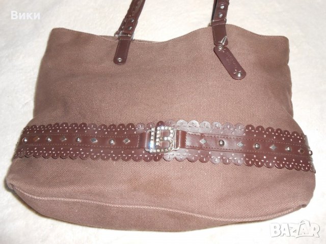 Тъмно кафява дамска чанта Laura Biagiotti, снимка 6 - Чанти - 22149470
