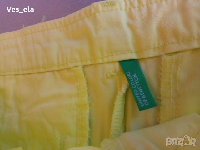 ярко жълти къси панталони Beneton, снимка 3 - Къси панталони и бермуди - 25500157