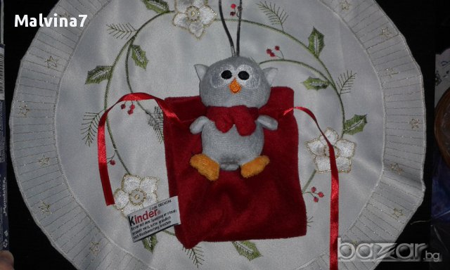 Бухалче с коледно чувалче - на Kinder, снимка 2 - Плюшени играчки - 16622151
