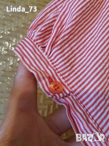 Дам.риза-"H&M"-/памук+ликра/-червено+бяло-райе. Закупена от Италия., снимка 5 - Ризи - 22993934