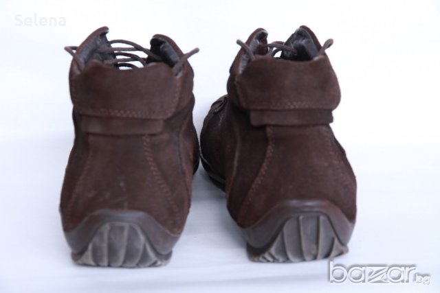 Кафяви велурени обувки FREEMOOD, снимка 5 - Маратонки - 20685650
