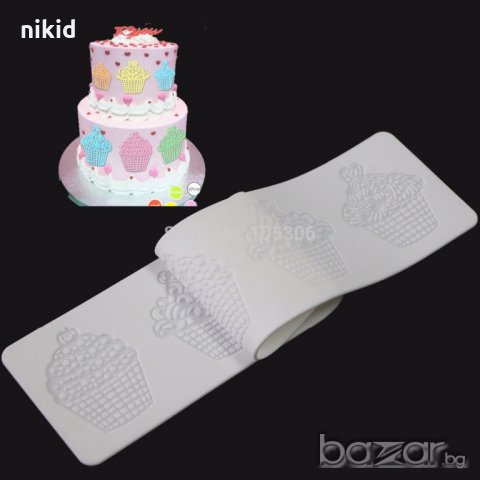Мъфини кексчета кексче дантела силиконов килим молд форма  украса торта с фондан шоколад гъмпейст, снимка 2 - Форми - 19965698