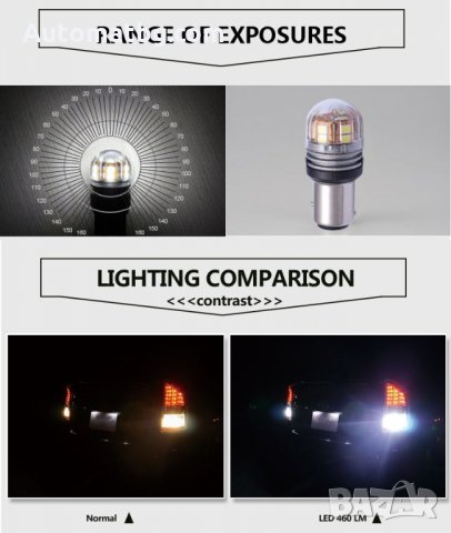 LED крушки за автомобил S25 1157 15SMD 10-30V две светлини Бяла светлина, снимка 3 - Аксесоари и консумативи - 24378519