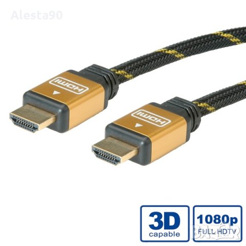 HDMI кабел ROLINE GOLD 11.04.5506, High Speed, Ethernet канал, HDMI M - HDMI M, 10.0 м