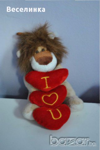  Плюшена играчка лъвче със сърце-027