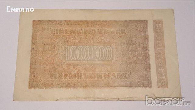 1 MILLION MARK 1923 GERMANY REICHSBANKNOTE, снимка 2 - Нумизматика и бонистика - 18081741